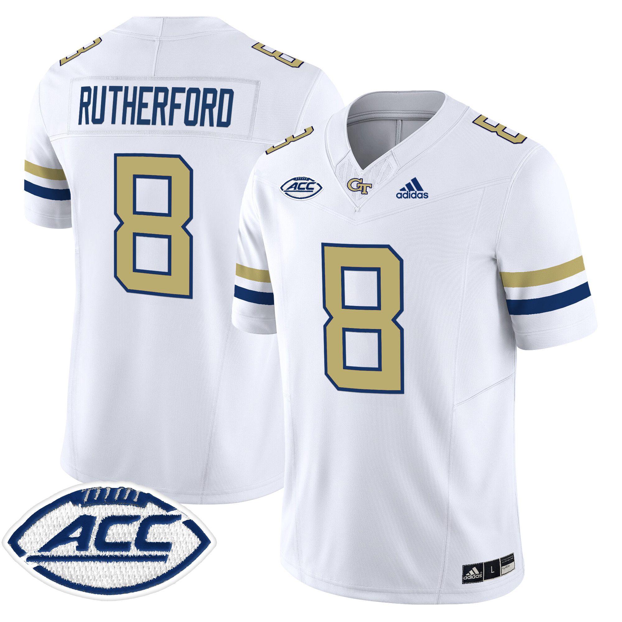 Men Georgia Tech #8 Rutherford White Asidas 2024 Vapor Limited NCAA Jersey->more ncaa teams->NCAA Jersey